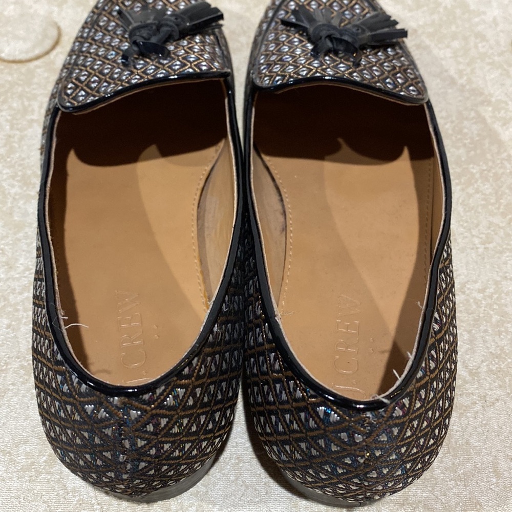 J. Crew Jacquard Tassel Slip On Loafer Like New Size 8 - Picture 6 of 10